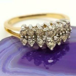 14K Two-Tone Double Row Diamond
Ring